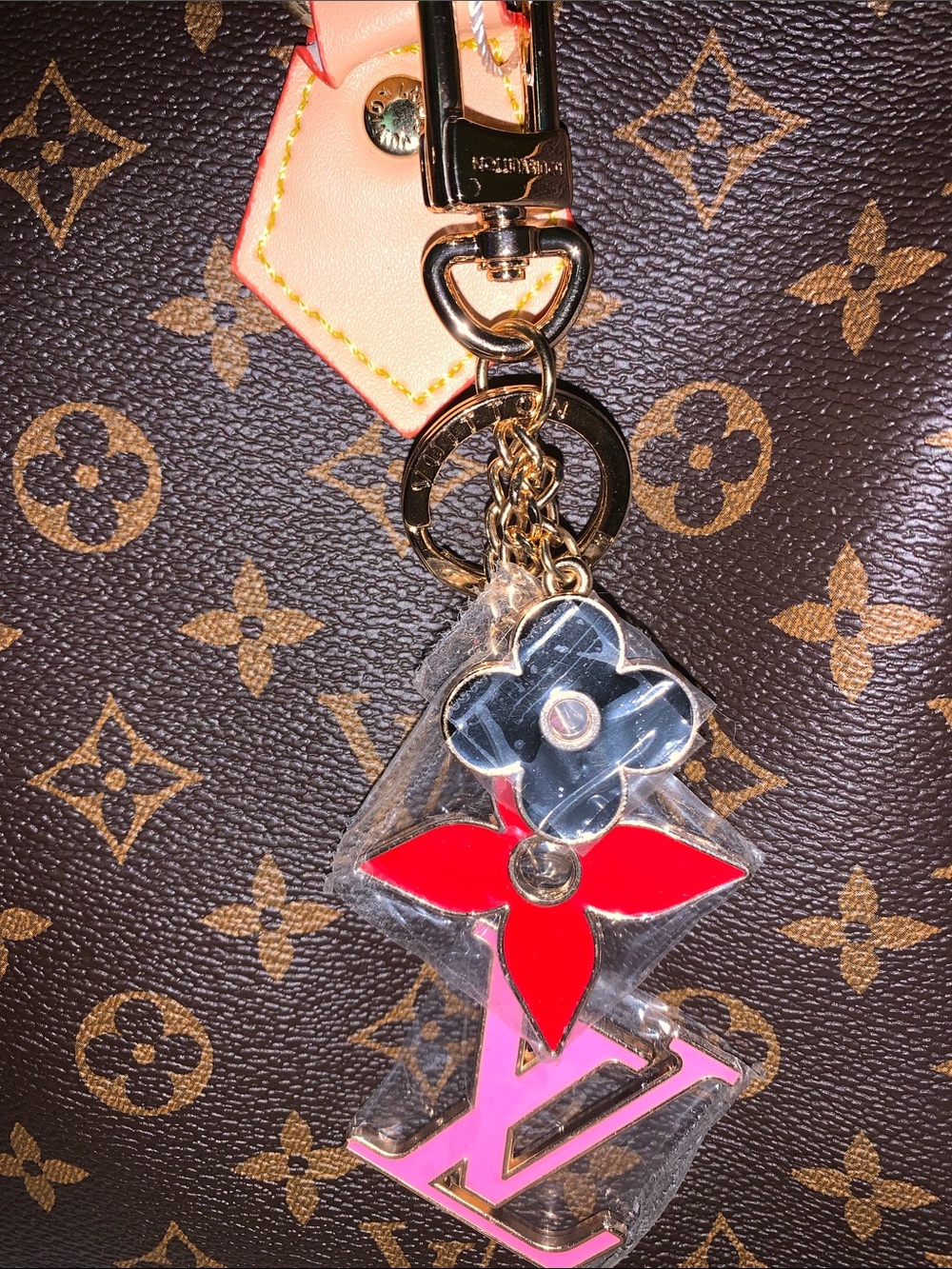 Fashion monogram purse/bag charm keychain